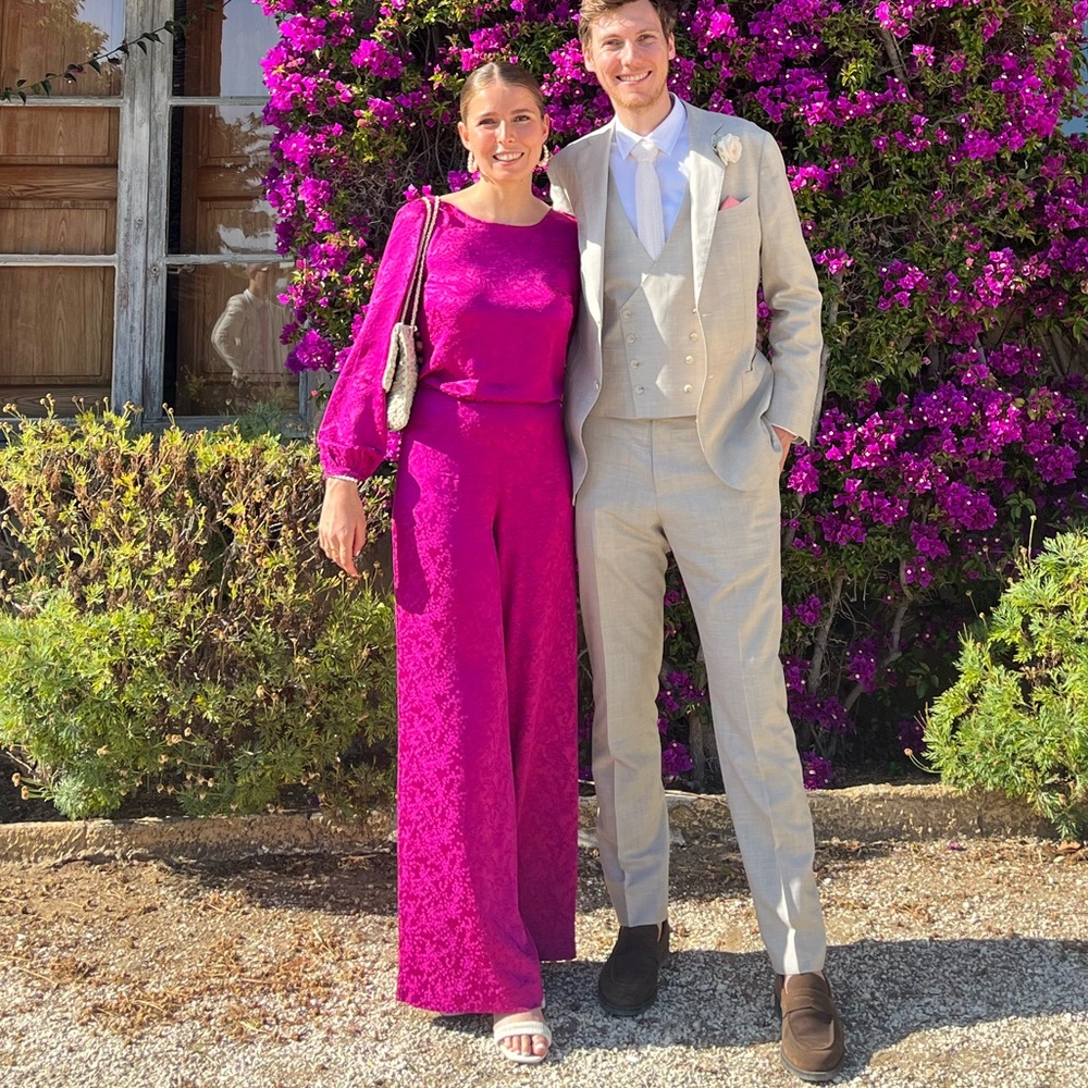 Elegant Sezane Pink Pantsuit- perfect for weddings